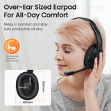 EKSA Wireless Headset with Mic for Work, Bluetooth 5.0 Headset with AI-Powered Noise Cancelling Microphone