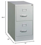 2-Drawer Vertical File with Lock, 15 by 25 by 28-3/8-Inch, Light Gray