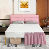 ANARACHON Twin Bed Skirt, Elastic Wrap Around Bed Skirt Twin Size, Bed Skirts for Adjustable Bed, Easy Fit with 18" Drop Length Tailored Drop Dust Ruffle (Pink)