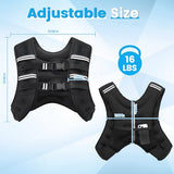 Ragebby Weighted Vest, 16lb for Men, Women with Reflective Stripe, Weight Vests Adjustable for Workout, Strength Training, Running, Fitness, Muscle Building, Weight Loss