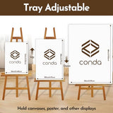 Adjustable Studio Easel Holds Large Canvas, Mirror, Wedding Sign Up to 90 Inches, Floor Display Easel for Artists & Events