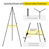 Easel Stand for Sign: 63" Art Metal Easels for Display with Bag - Portable Foldable Instant Tripod Easel Sign Stand for Wedding