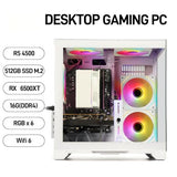 LXZ Gaming PC Desktop Computer Ryzen 5 4500 RX 6500XT 16GB RAM 512GB SSD