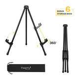 Magicfly 6 Pack Tabletop Easel, Black Steel Table Top Easels for Display, Adjustable & Portable Tripod Easel with 6 Storage Bags, for Signs, Posters, Holds 5 lbs