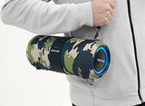 Dolphin LX-60 Camo Bluetooth Speaker Boombox - Waterproof, Dual 3" Woofers, Color-Changing Lights, TWS Technology, Includes Shoulder Strap