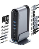 Baseus 17-in-1 Laptop Docking Station 3 Monitors with 4K HDMI+DP, USB C Docking Station with 7 USB, 1000Mbps Ethernet