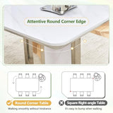 MEMUY 79" Dining Table Set for 8, White Gloss Kitchen Table with 8 PU Chairs