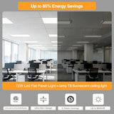 2x4 LED Flat Panel Light,Selectable 5CCT,0-10V Dimmable,9360LM,6Pack