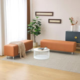 OmySalon Waiting Room Bench Seating Faux Leather, 53.9’’ Office Guest Chair Reception Chair
