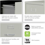 4-Drawer Metal Letter Width Vertical Filing Cabinet in Gray, Lockable, Sturdy Steel Construction