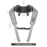 PERLEVI Neck and Shoulder Massager with Heat, Cordless Shiatsu Shoulder Massager for Pain Relief Deep Tissue, Rechargeable 6D Kneading Massage for Neck and Shoulde Pain, Gifts for Mom&Dad (Grey)
