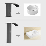 Automatic Faucet touchless Commercial Motion Sensor Bathroom Faucet with Cover Plate Vanity Faucets Hands Free Waterfall Bathroom Water Tap with Control Box and Temperature Mixer by Bodqemr…
