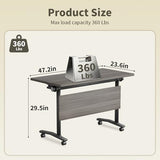 Usosidam Folding Conference Room Table, Modular Mobile Large Flip-Top Training Table