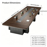 15FT Large Conference Table, 16-18 Person Rectangular Office Meeting Table