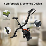 ATIVAFIT 3-in-1 Foldable Exercise Bike for Home, Upright & Recumbent Indoor Bike with 8-Level Magnetic Resistance, Resistance Bands, Quiet Cardio, Adjustable Seat (Orange-New)