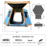 Quickly Set up an Outdoor Camping Tent with a Large Space, Suitable for 4 to 8 People. This is a self-Stretching Pole Double-Layer Tent that is Rainproof and Sunproof. It is a Family Tent.