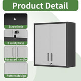 OPTYMIRA Garage Wall Cabinet Metal Storage Cabinet with Lock Wall Mounted Heavy Duty Steel Tool Cabinet with 2 Doors, Assembly Required