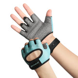 RYMNT Minimal Weight Lifting Gloves,Short Micro Workout Gloves Grip Pads with Full Palm Protection & Extra Grip, Aqua-Small