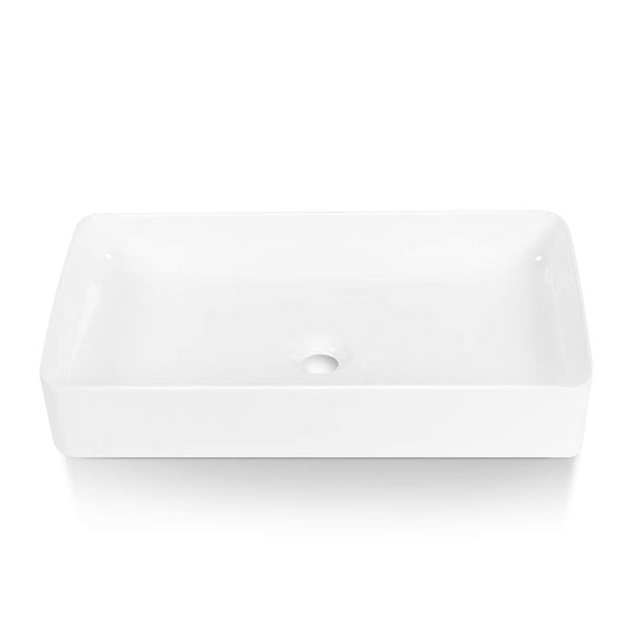 Rectangular Ceramic Countertop Bathroom Vanity Vessel Sink BVS2414A-OK Sinber