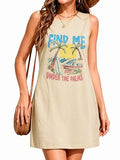 AUGCONE Tank Dress for Women Casual Sundresses Sun Dress(Apricot, XL)
