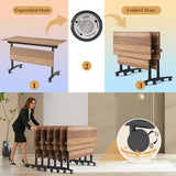 Modern Conference Table, Folding Conference Room Table with Rolling Wheels