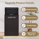 Restaurant Trash Can Cabinet, Commercial Trash Cans 32 Gallon Wooden Trash Can and Garbage Receptacle, Black