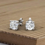 0.25 Ct Round Cut Lab-Grown Diamond 4-Prong Stud Earrings in 10K Gold