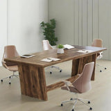 71-Inch Modern Executive Desk, Wood Office Desk, Large Aesthetic Computer Desks with Pedestal, Workstation for Home Office