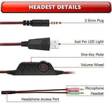 Gaming Headset with Noise Canceling, Over Ear Headphones with Microphone, Bass Surround Sound, Soft Memory Foam Earmuffs, Compatible with Laptops and Stereo Systems