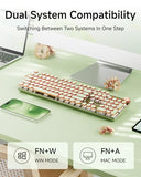 V20 Typewriter Keyboard Wireless, 104 Keys Typewriter Style Mechanical with White Backlit