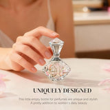 H&D HYALINE & DORA Clear Carved Crystal Empty Mini Refillable Perfume Bottle