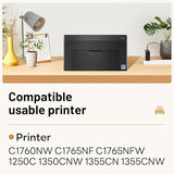 High Yield Toner Cartridge 4-Pack Compatible Replacement for C1760nw C1765nf C1765nfw 1250 1250c 1350cnw 1355cn 1355cnw Printer