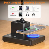 Sailstar Desk Lamp, Table Lamp with Wireless Charger & USB Port, 800LM CRI95 3 Color Modes Dimmable Touch Flexible Arm Pen Holder