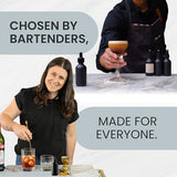 A Bar Above Cocktail Atomizer Spray Bottles and Dropper Set, Small Spray Bottle Set for Your Bar, Versatile Atomizer Glass Bottles, Small Bitters Bottle, Mini Bottles, Black, 2 Ounces