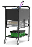 Luxor Indoor Modern Mobile Utility Heavy Duty Storage Organizer File Cart with Locking Cabinet