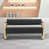 57.5’’ Office Guest Chair upholstered Bench Seating, Reception Furniture for Beauty Salon Barbershop Airport Bank