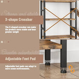 INNOD 70x70 Triple 5 Tier Book Shelf, Large Wooden Bookcase with 17 Open Display Shelf, Rustic Brown