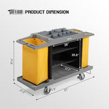 Multifunctional Hotel Cart,Commercial Traditional Cleaning Janitorial Room Service Housekeeping Cart