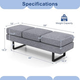 Waiting Room Chairs, Guest Chair with 660 Lbs Weight Capacity, 3 Seats Upholstered Reception Bench for Office