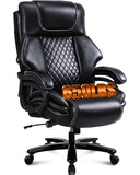 BOSMILLER 650lbs Large Big and Tall Office Chair for Heavy People with Adjustment Lumbar Support, Comfy Padded Heavy Duty Leather