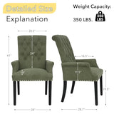 adochr Upholstered Fabric Accent Dining Chair, Arm Dining Chair with Elegant Tufted Club for Dining Room