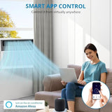 Window Air Conditioner, 8,000 BTU Cools 350 Sq Ft, Wi-Fi Enabled Smart AC with Remote & App Control, Easy Install Kit, Energy Efficient Cooling for Medium Rooms, White