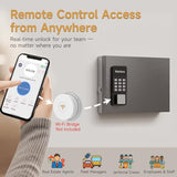 16 Key Lock Box Wall Mount, Smart Key Cabinet, use One Time Password,Fixed Code, Bluetooth, Wi-Fi Remote