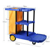 Hotel Service Cart Rolling Cleaning Trolley for Hotel Rooms Ideal for Housekeeping and Hospitality Gray