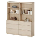 WAMPAT Modern 72" Tall Bookshelf with 6 Drawers and Open Book Shelves