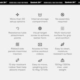 Reebok Deck Multipurpose Adjustable Bench Aerobic Strength Training Incline and Decline, Blue Reebok