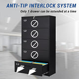 Metal Steel Filling Cabinets for Home Office - Lockable Storage Cabinet for Hanging Files Letter