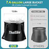 Thallike Portable Hot Shower for Camping Shower Tent Kit, 1000W Immersion Heater, Rechargeable Camping Shower Pump, Pop Up Shower Tent with 6.6 Gallons Folding Bucket for Adults Outdoor