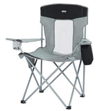 Camping Folding Chair Outdoor Lawn Portable Lightweight Camp Folding Chairs for Adult Outside with Cup Holder, Cooler Pouch & Side Pocket for Camping, Beach, Fishing, Sports or Tailgating Events, Grey
