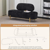 OmySalon Waiting Room Bench with Back, 55.1" Office Guest Chair, Chenille Fabric Reception Seating